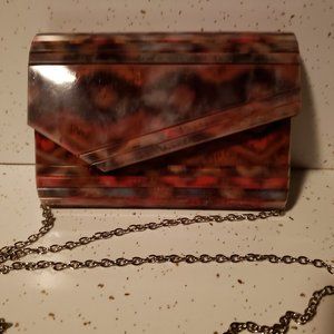 Multi colored Hard Case Clutch/Crossbody